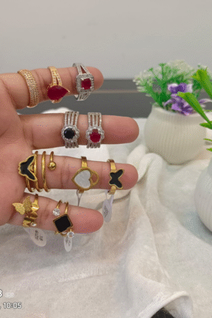 Trendy Mixed-Design Adjustable Rings Set for Women