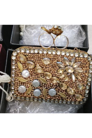 Luxury Golden Embellished Clutch