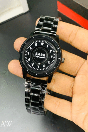 SABR Black Stainless Steel Men's Stylish Wristwatch