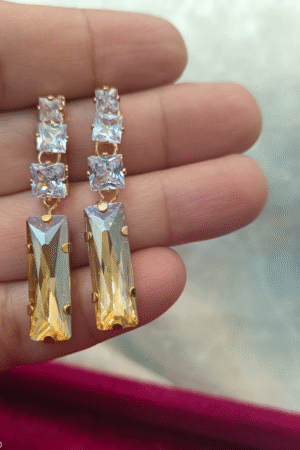 Gold Crystal Drop Earrings
