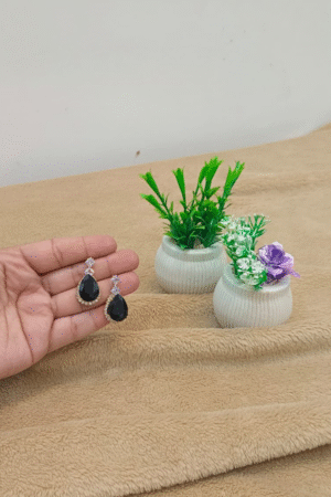 Elegant Black Teardrop Crystal Earrings