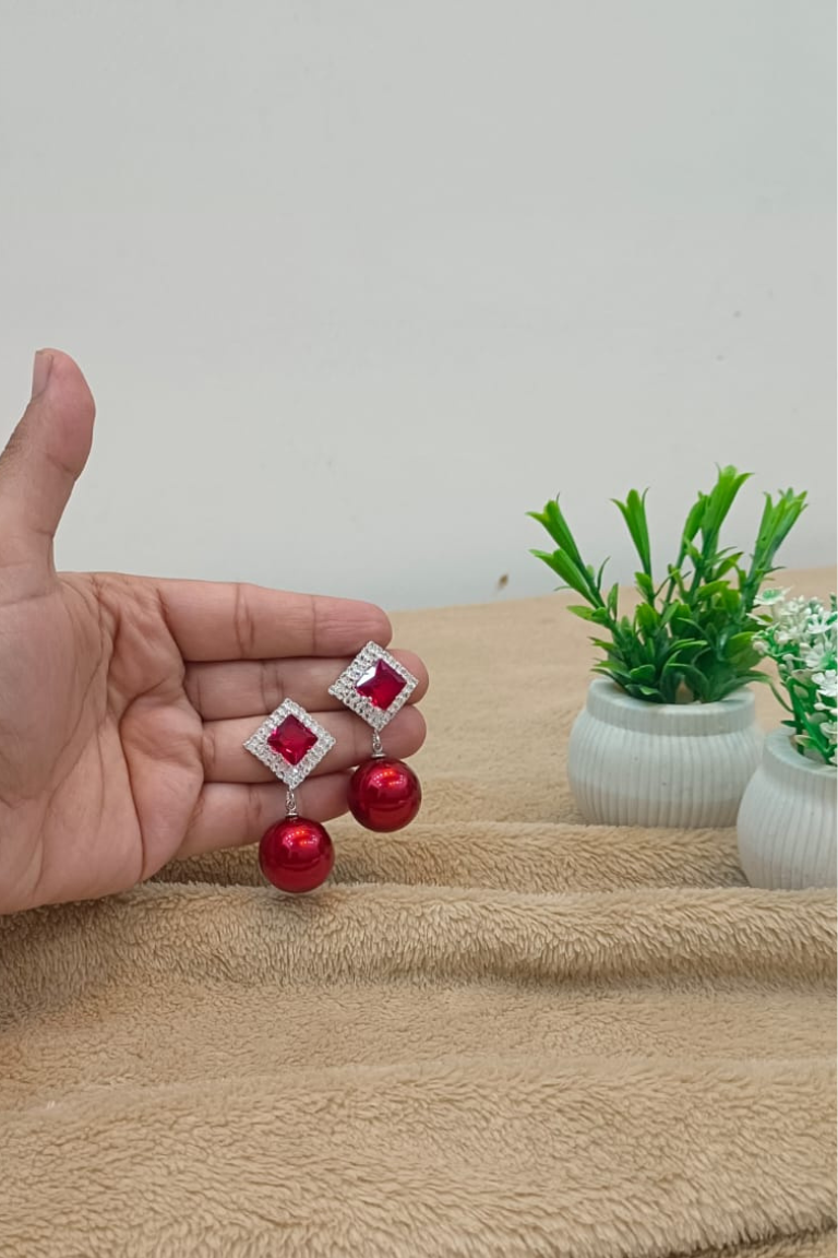 Luxury Red Crystal Drop Earrings