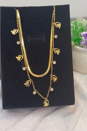 Elegant Dual-Layer Heart Charm Necklace