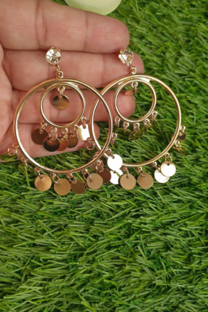 Golden Layered Hoop Dangler Earrings