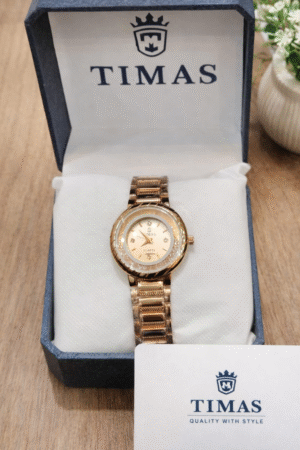 Timas Elegant Rose Gold Ladies Bracelet Watch