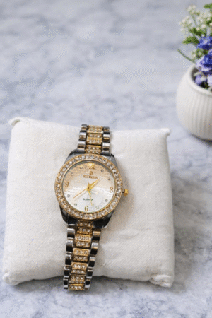 Luxury Crystal Ladies Bracelet Watch – Two Tone Silver & Gold