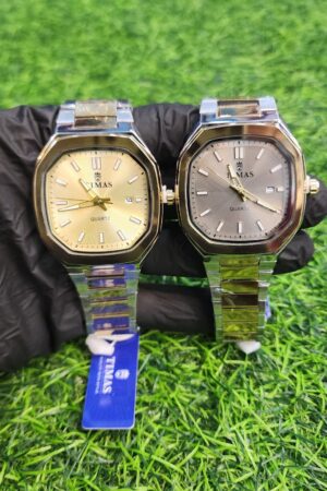 Tymas Premium Octagon Dial Stainless Steel Quartz Watch – For Men                                                                                                                                                 Available in two premium colours:    Gold Dial     Grey Dial