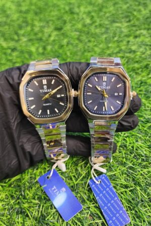 Tymas Classic Octagon Dial Quartz Watch – Dual-Tone Stainless Steel (For Men)