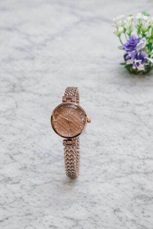 Luxury Rose Gold Crystal Ladies Bracelet Watch